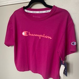 Nwt Champion pink crop top tee boxy tshirt S